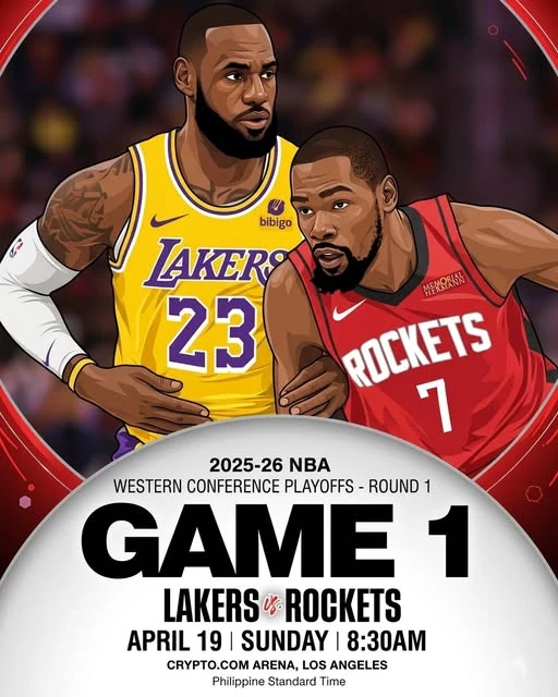 West Conf Qtrs: Lakers at Rockets Rd 1 Hm Gm 1